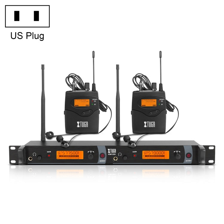 XTUGA IEM1200 Wireless Transmitter 2 Bodypack Stage Singer In-Ear Monitor System