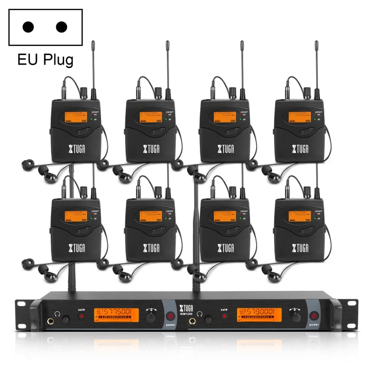 XTUGA IEM1200 Wireless Transmitter 8 Bodypack Stage Singer In-Ear Monitor System
