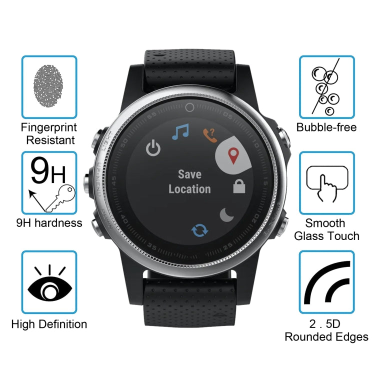 2 PCS ENKAY Hat-Prince for Garmin Fenix 5S Smart Watch 0.2mm 9H Surface Hardness 2.15D Explosion-proof Tempered Glass Screen Film