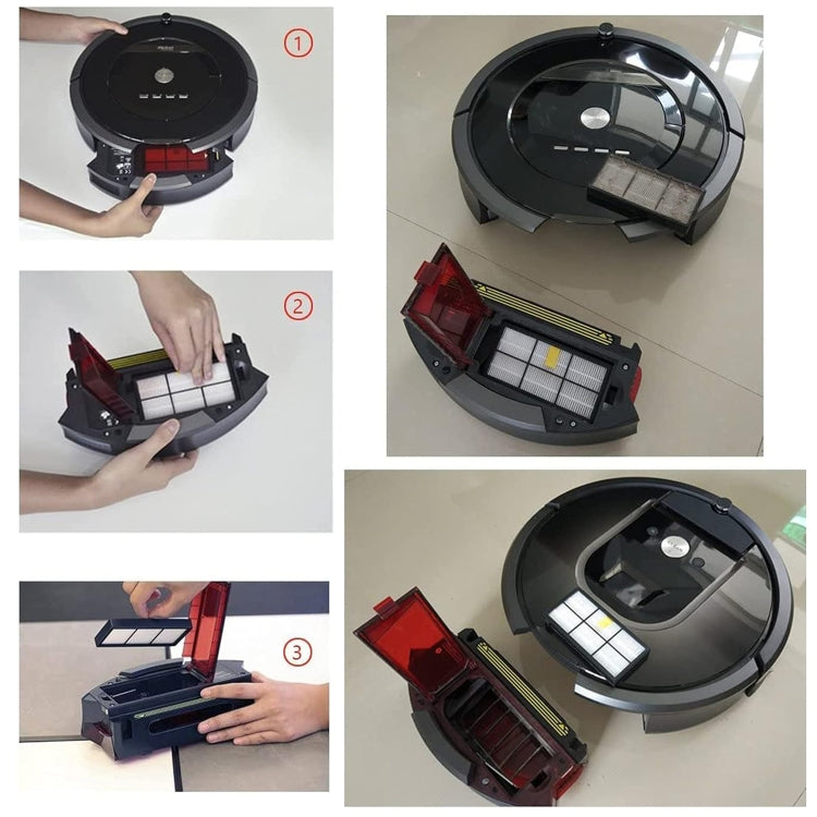 4 PCS Universal Replacement Robotic Vacuum Cleaner HEPA Filter for iRobot 870 / 800 / 880 / 960 / 980