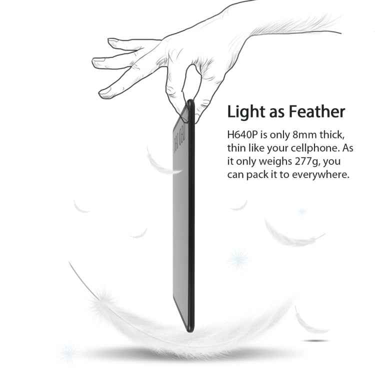 HUION Inspiroy Series H640P 5080LPI Professional Art USB Graphics Drawing Tablet for Windows / Mac OS, with Battery-free Pen