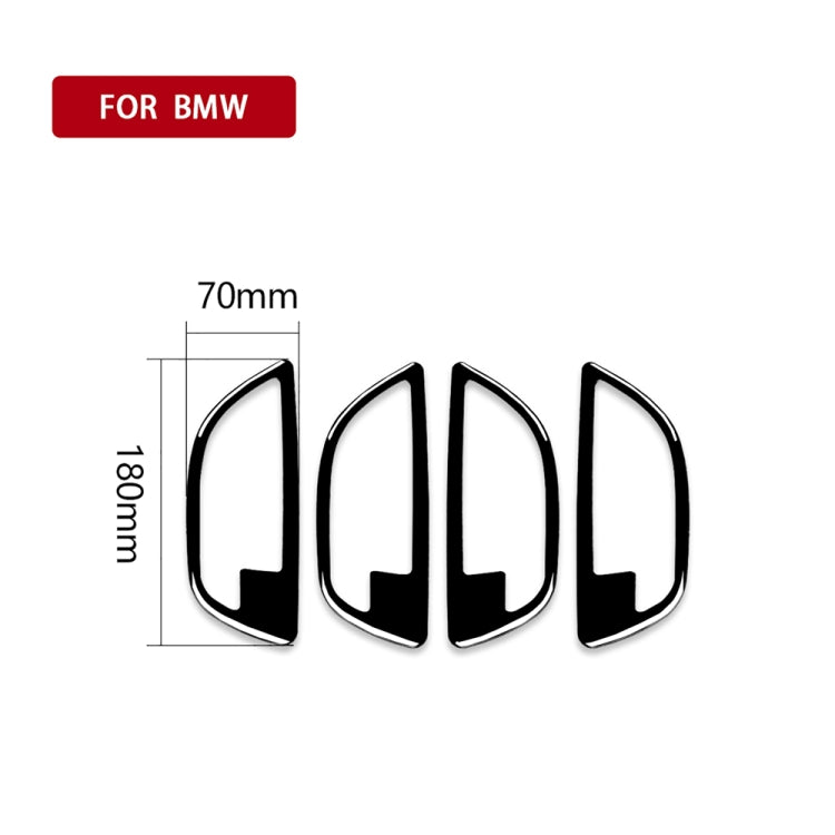 For BMW 5 Series F10 2011-2017 4pcs Car Door Handle Frame Decorative Sticker,Left and Right Drive Universal, Door Handle Frame