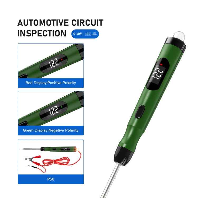 TopDiag P50 Car Digital Display Positive Load Voltage Measuring Instrument with Light