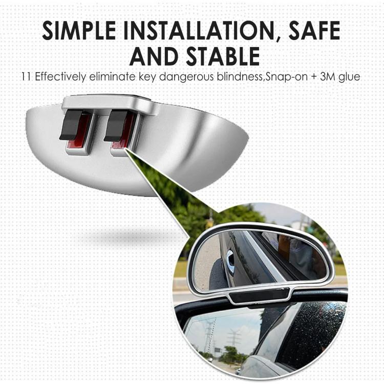 3R-091 Car Blind Spot Left Rear View Wide Angle Adjustable Mirror, 3R-091 (Black), 3R-091