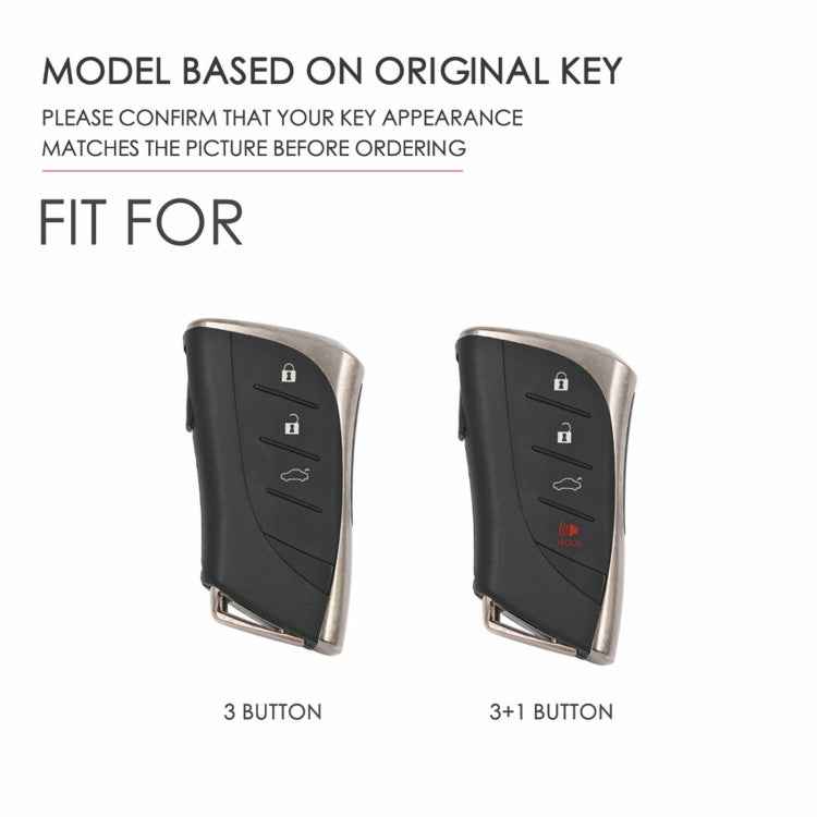 For Lexus 3-button Hallmo Car Cowhide Leather Key Protective Cover Key Case, C130