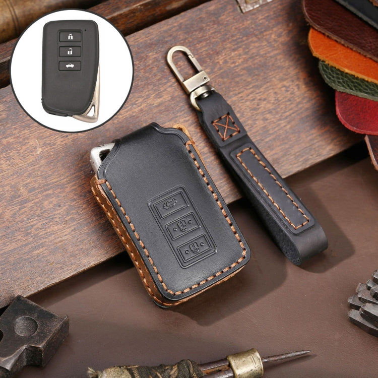 For Lexus 3-button Hallmo Car Cowhide Leather Key Protective Cover Key Case, C128