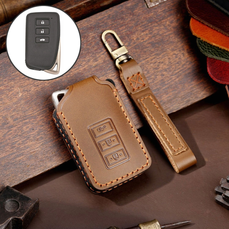 For Lexus 3-button Hallmo Car Cowhide Leather Key Protective Cover Key Case, C128