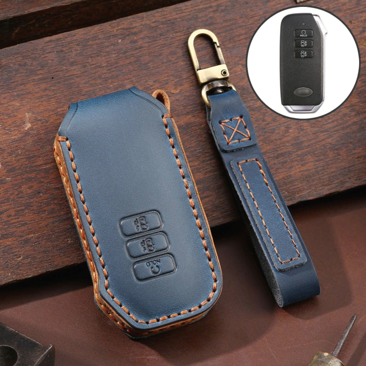For Kia 3-button Hallmo Car Cowhide Leather Key Protective Cover Key Case, C115