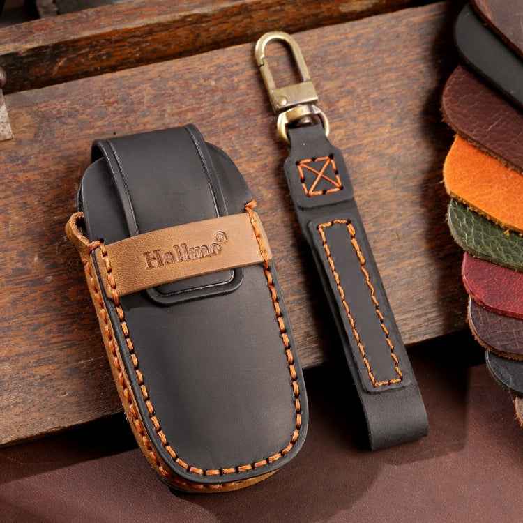 For Nissan Teana / Ariya 4-button Horn Hallmo Car Cowhide Leather Key Protective Cover Key Case