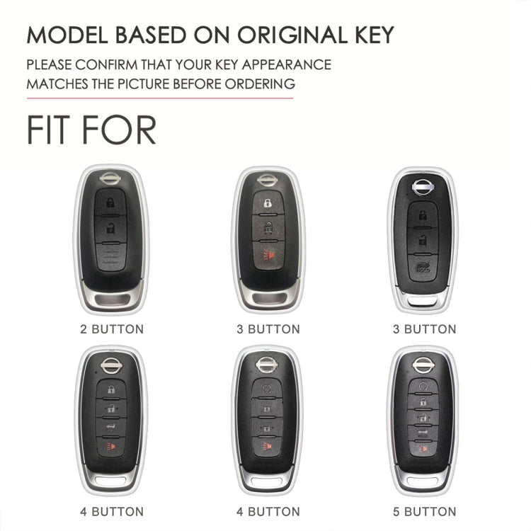 For Nissan Teana / Ariya 4-button Horn Hallmo Car Cowhide Leather Key Protective Cover Key Case, 4-button Horn