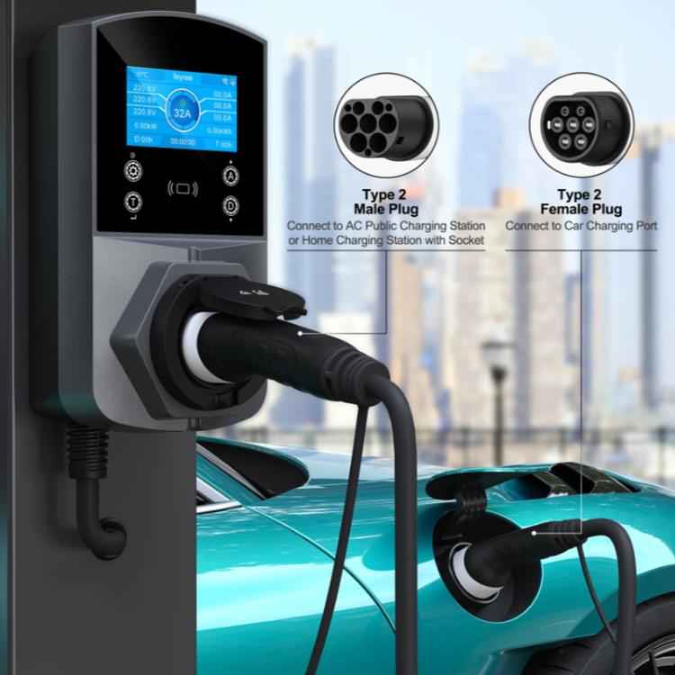 Feyree European Standard New Energy Electric Vehicle Charging Pile Double-ended Extension Cable, 250V 32A