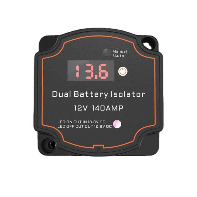 IP68 12V 140A Car Yacht RV Smart Dual Battery Isolation Controller VSR Digital Display Voltmeter