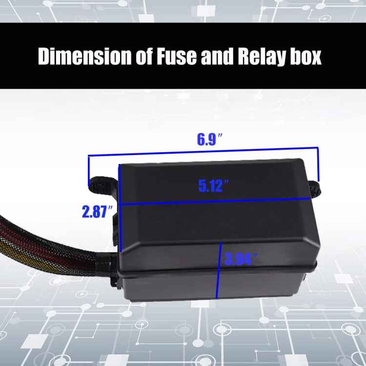 24V 5 Pin Car 6 Slots Waterproof Relay Fuse Box with Cable, 24V