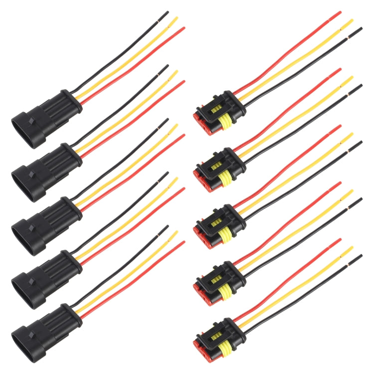 10pcs 2P Car Waterproof Plug Car Connector Plug-In, Length:10cm