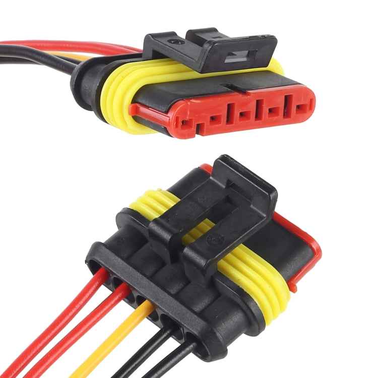 10pcs 4P Car Waterproof Plug Car Connector Plug-In, Length:10cm