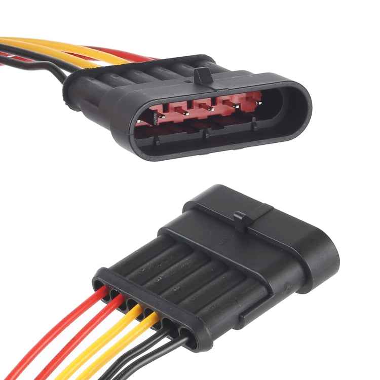 10pcs 5P Car Waterproof Plug Car Connector Plug-In, Length:10cm