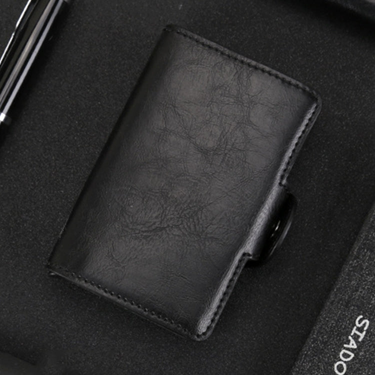 X-7 Antimagnetic RFID Multi-functional Aluminum Crazy Horse Texture Leather Card Bag Wallet