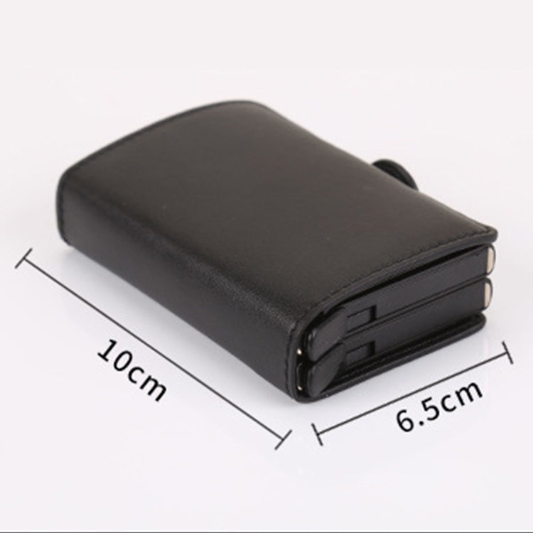 X-7 Antimagnetic RFID Multi-functional Aluminum Crazy Horse Texture Leather Card Bag Wallet