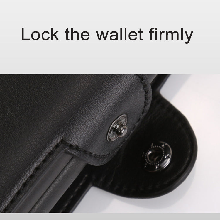X-7 Antimagnetic RFID Multi-functional Aluminum Crazy Horse Texture Leather Card Bag Wallet