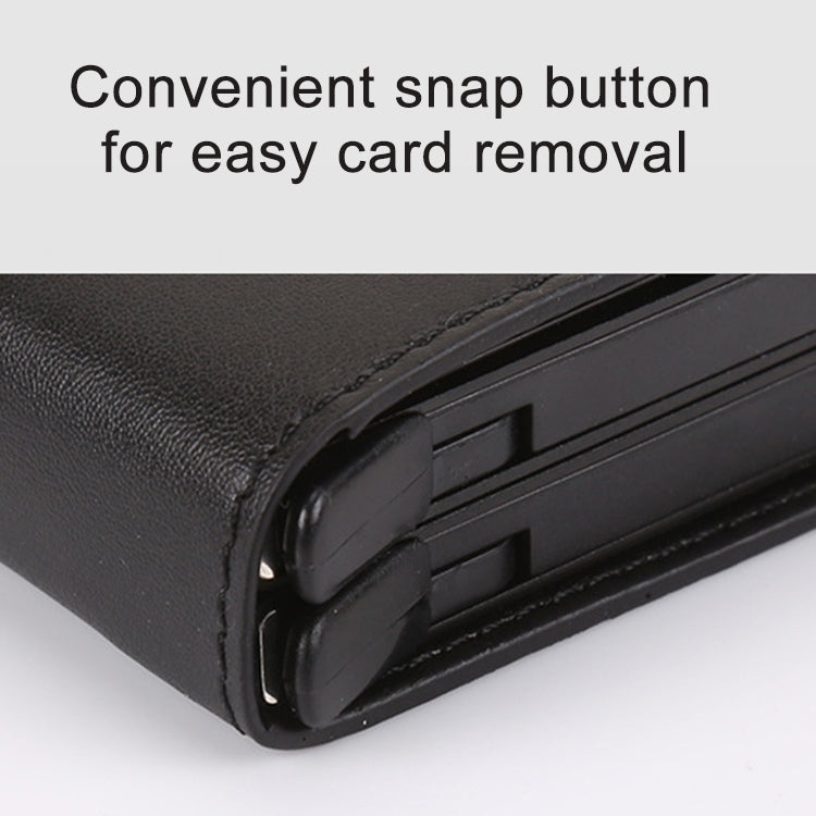 X-7 Antimagnetic RFID Multi-functional Aluminum Crazy Horse Texture Leather Card Bag Wallet