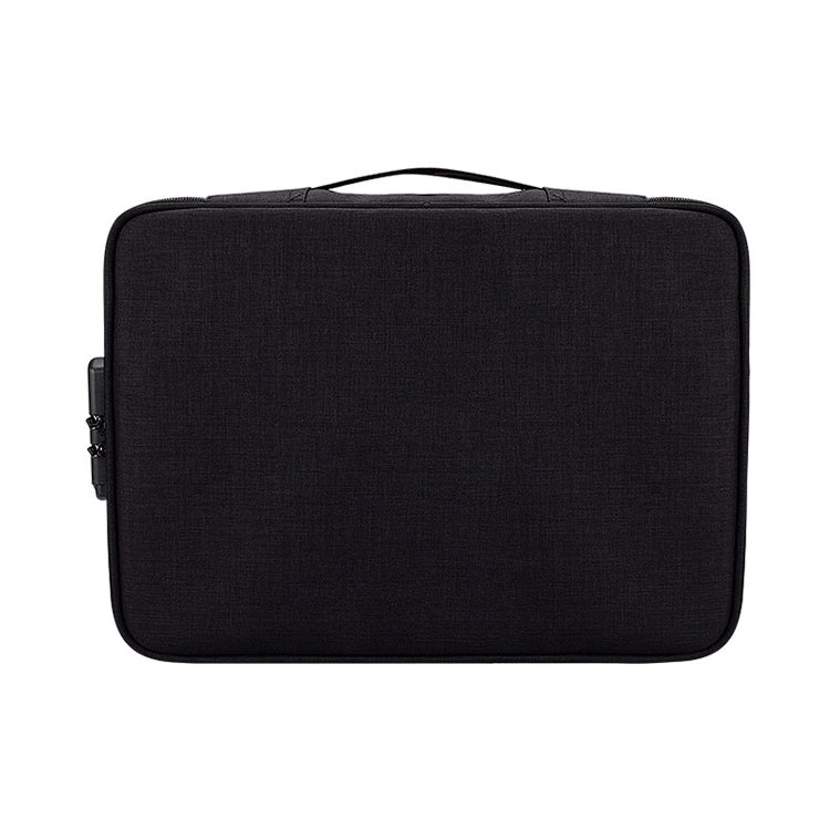 ZJ02 Waterproof Polyester Multi-layer Document Storage Bag Laptop Bag for All Sizes of Laptops, with Password Lock