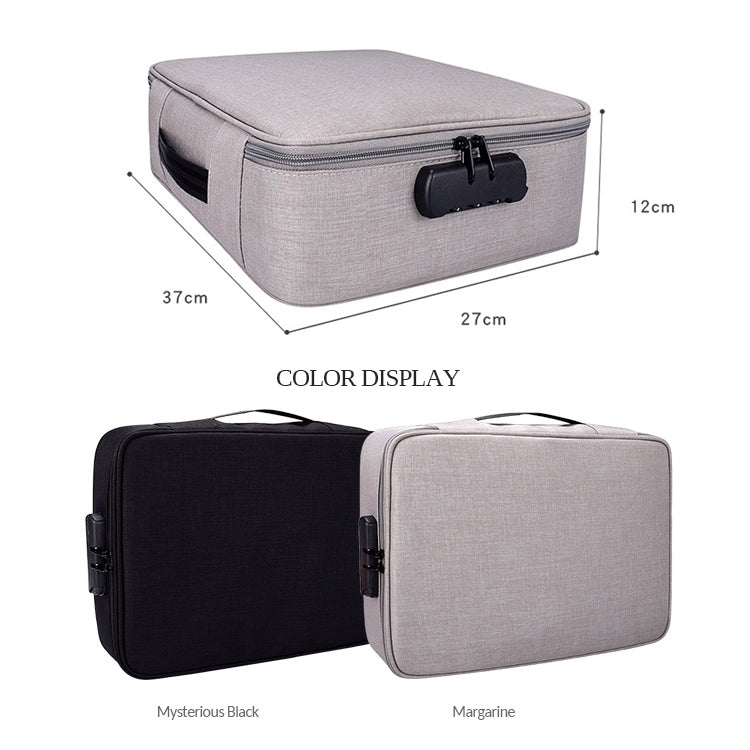 ZJ02 Waterproof Polyester Multi-layer Document Storage Bag Laptop Bag for All Sizes of Laptops, with Password Lock