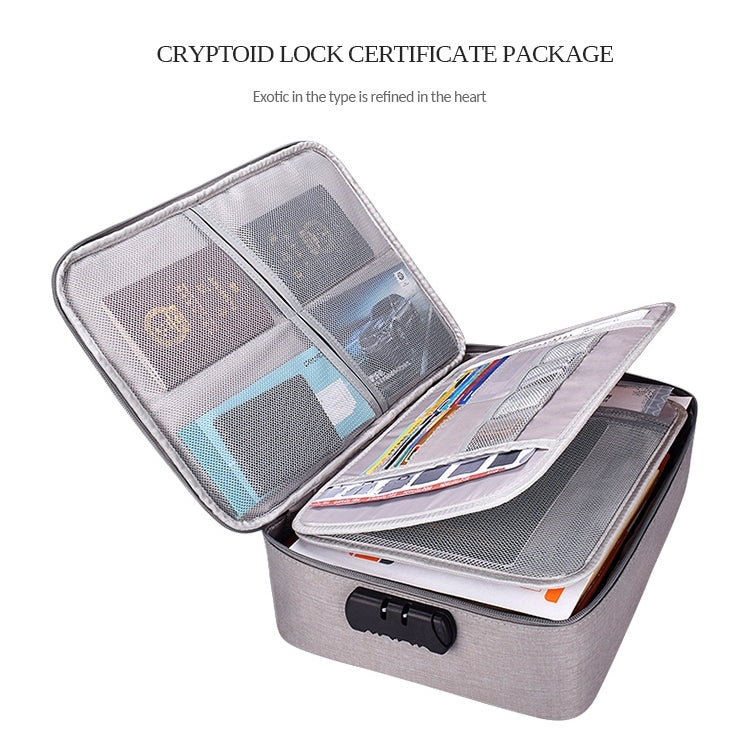 ZJ02 Waterproof Polyester Multi-layer Document Storage Bag Laptop Bag for All Sizes of Laptops, with Password Lock