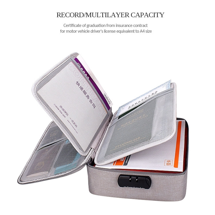 ZJ02 Waterproof Polyester Multi-layer Document Storage Bag Laptop Bag for All Sizes of Laptops, with Password Lock