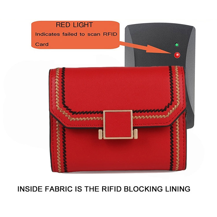 KB190 Cover Type Snap Button Cowhide Leather Organ Shape Multiple Card Slots Anti-magnetic RFID Wallet for Ladies, KB190 Purple, KB190 Army Green, KB190 Dark Blue, KB190 Pink, KB190 Lake Blue, KB190 Light Purple