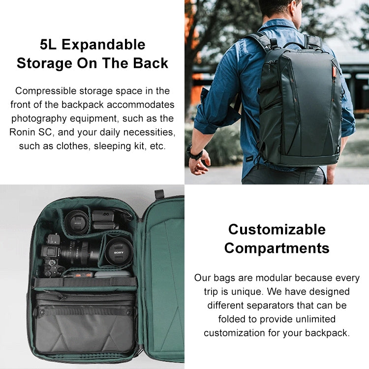 PGYTECH P-CB-020 2 in 1 Waterproof Shockproof Outdoor Dual Shoulders Backpack + Single Shoulder Bag, P-CB-020