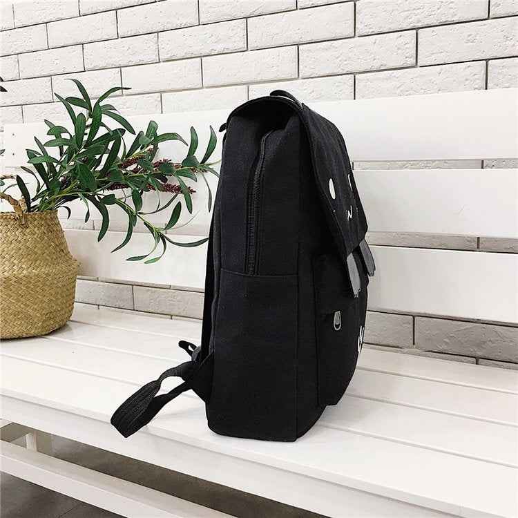 Cat Shape Leisure Fashion Canvas Double Shoulders Bag Backpack