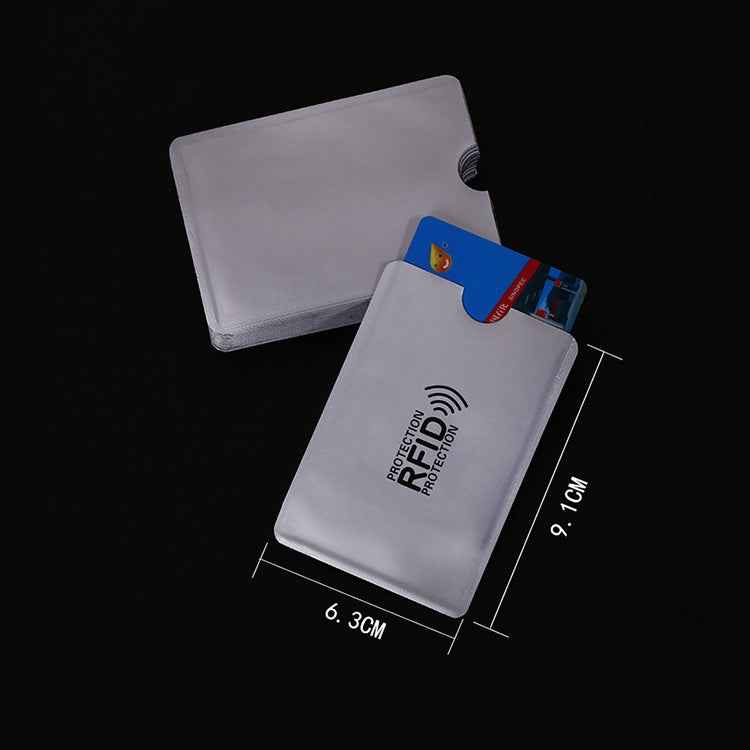 Aluminum Foil RFID Blocking Credit Card ID Bank Card Case Card Holder Cover, Size: 9.1*6.3cm
