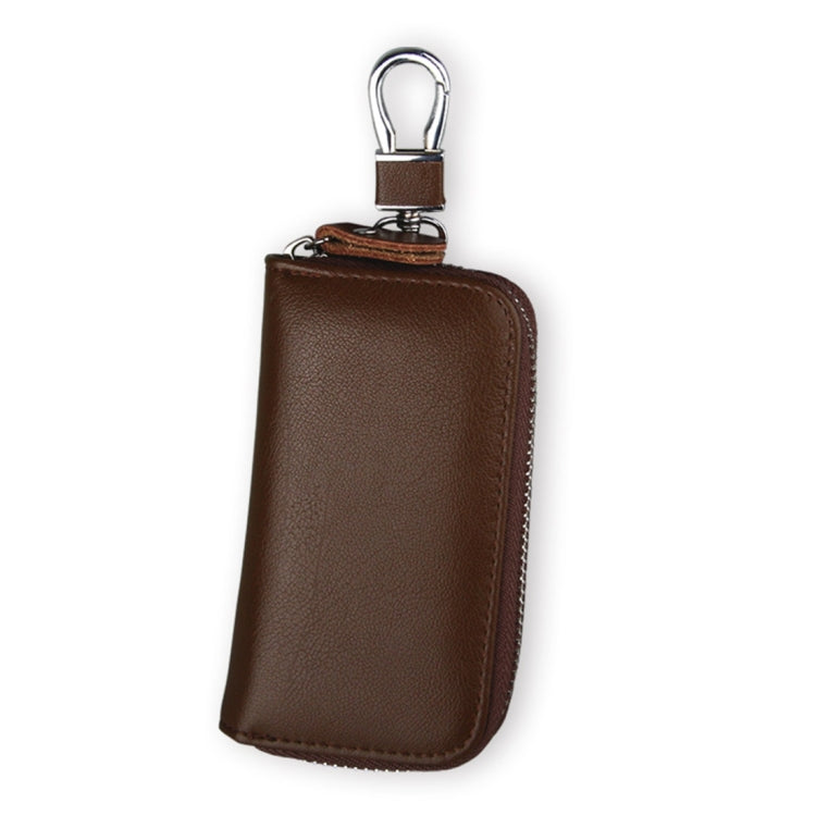 9092 Business Style Multifunctional Genuine Leather Zipper Car Key Bag