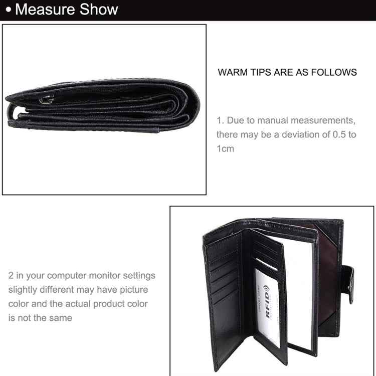 Antimagnet RFID Genuine Leather Wallet / Passport Package / Cowhide Card Slot for man