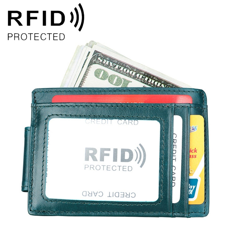 KB80 Antimagnetic RFID Crazy Horse Texture Oil Wax Leather Card Holder Wallet Billfold for Men and Women