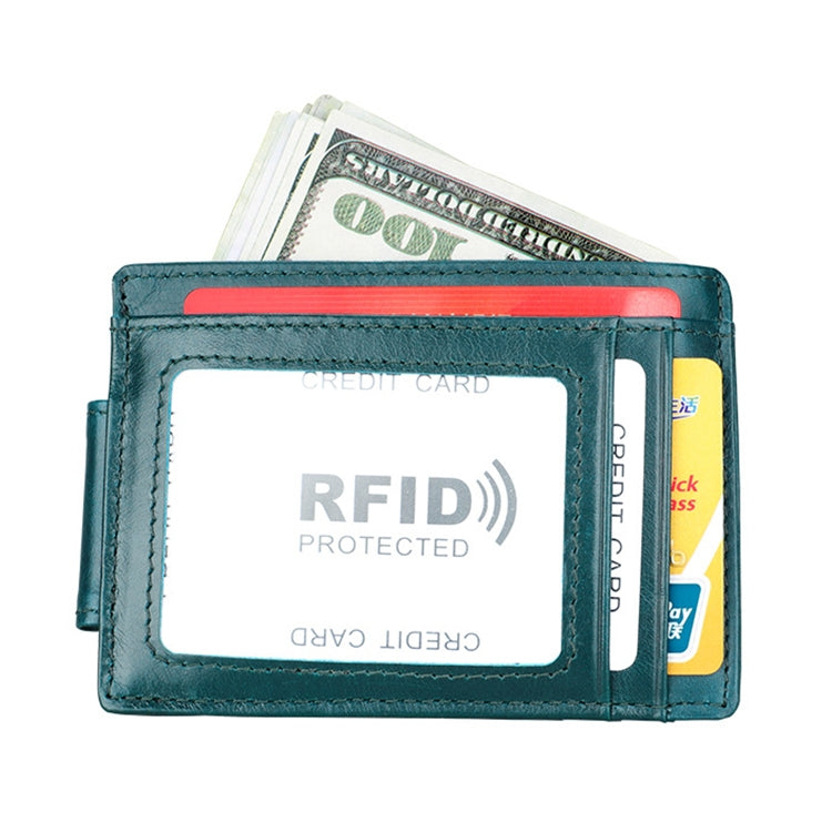 KB80 Antimagnetic RFID Crazy Horse Texture Oil Wax Leather Card Holder Wallet Billfold for Men and Women