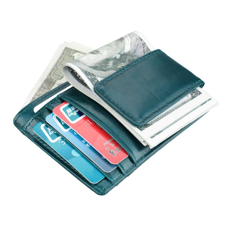 KB80 Antimagnetic RFID Crazy Horse Texture Oil Wax Leather Card Holder Wallet Billfold for Men and Women
