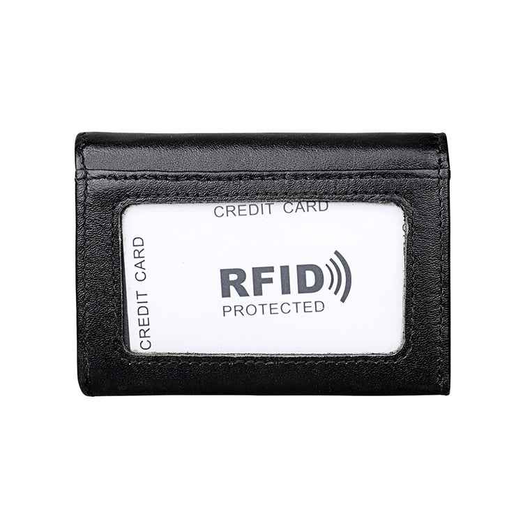 KB171 Antimagnetic RFID Crazy Horse Texture Leather Card Holder Wallet for Men and Women