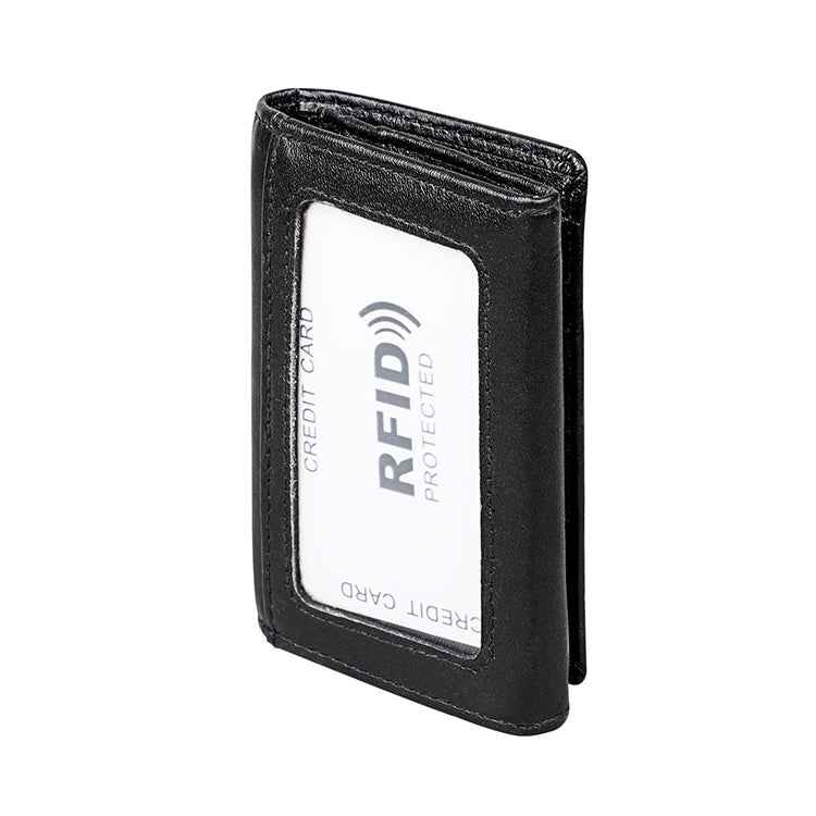 KB171 Antimagnetic RFID Crazy Horse Texture Leather Card Holder Wallet for Men and Women
