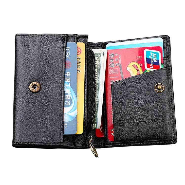 KB171 Antimagnetic RFID Crazy Horse Texture Leather Card Holder Wallet for Men and Women