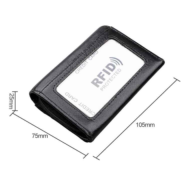 KB171 Antimagnetic RFID Crazy Horse Texture Leather Card Holder Wallet for Men and Women