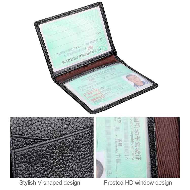 KB173 Ultrathin Litchi Texture Leather Card Holder Certificate Bag