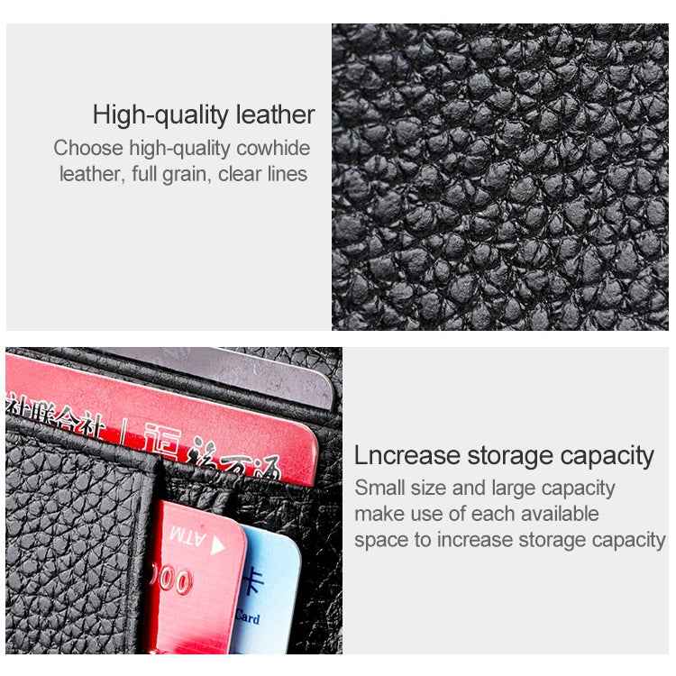 KB173 Ultrathin Litchi Texture Leather Card Holder Certificate Bag