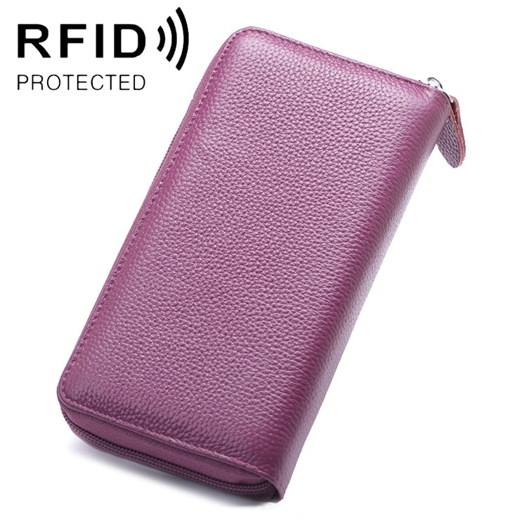 902 Antimagnetic RFID Litchi Texture Women Large Capacity Hand Wallet Purse Phone Bag with Card Slots