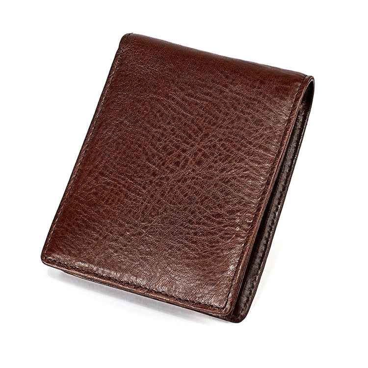 8018 Antimagnetic RFID Retro Fashion Crazy Horse Texture Leather Wallet for Men and Women