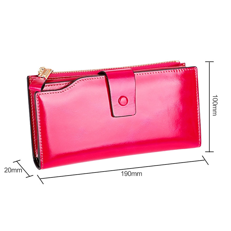 8236 Antimagnetic RFID Multi-function Oil Wax Leather Lady Wallet Large-capacity Purse