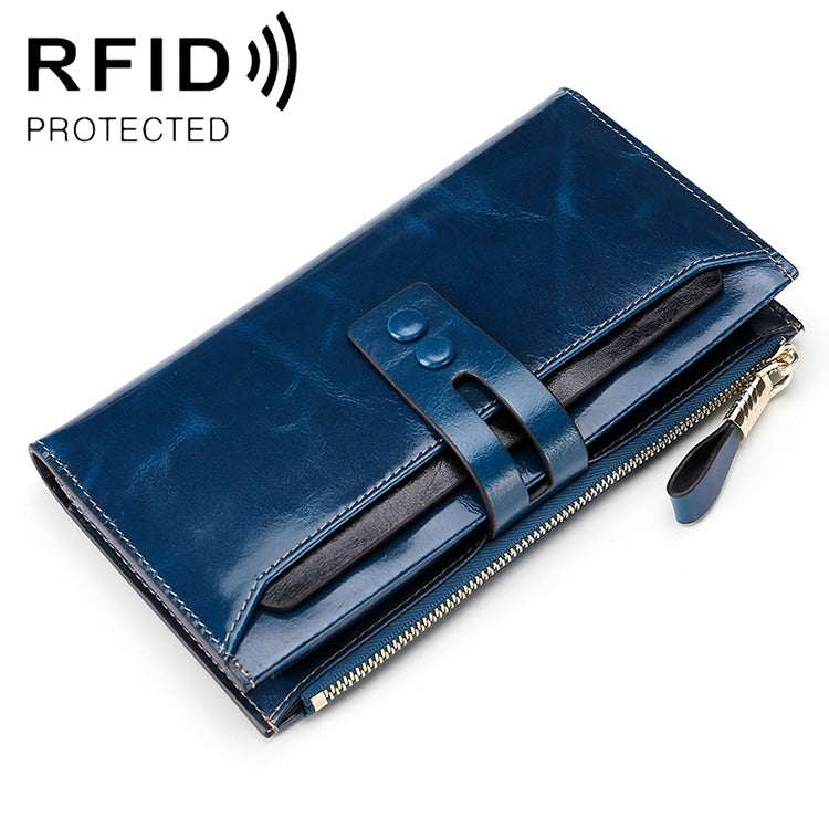 8239 Antimagnetic RFID Multi-function Leather Lady Wallet Large-capacity Purse with Detachable Card Holder (Rose Purple)