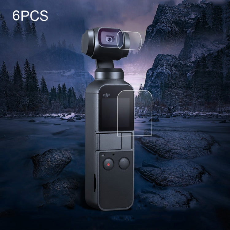 6 PCS Lens Protector + Screen Tempered Glass Film for DJI OSMO Pocket Gimbal, 6PCS Lens Protector