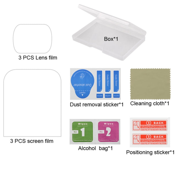 6 PCS HD Lens Protector + Screen Film for DJI OSMO Pocket Gimbal, HD Lens Protector