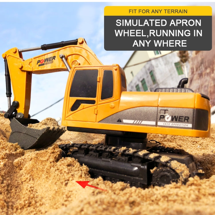 258-1 6 Channel 2.4G 1/24RC Remote-controlled Engineering Metal Excavator Charging RC Car, Metal